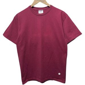vintage 90s made in USA plain blank burgundy maroon Jerzees crewneck T-Shirt